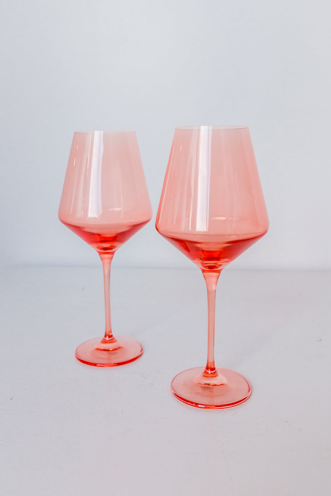 Estelle Colored Wine Stemware - Set of 2- Peach Fuzz {Our Coral Peach Pink}