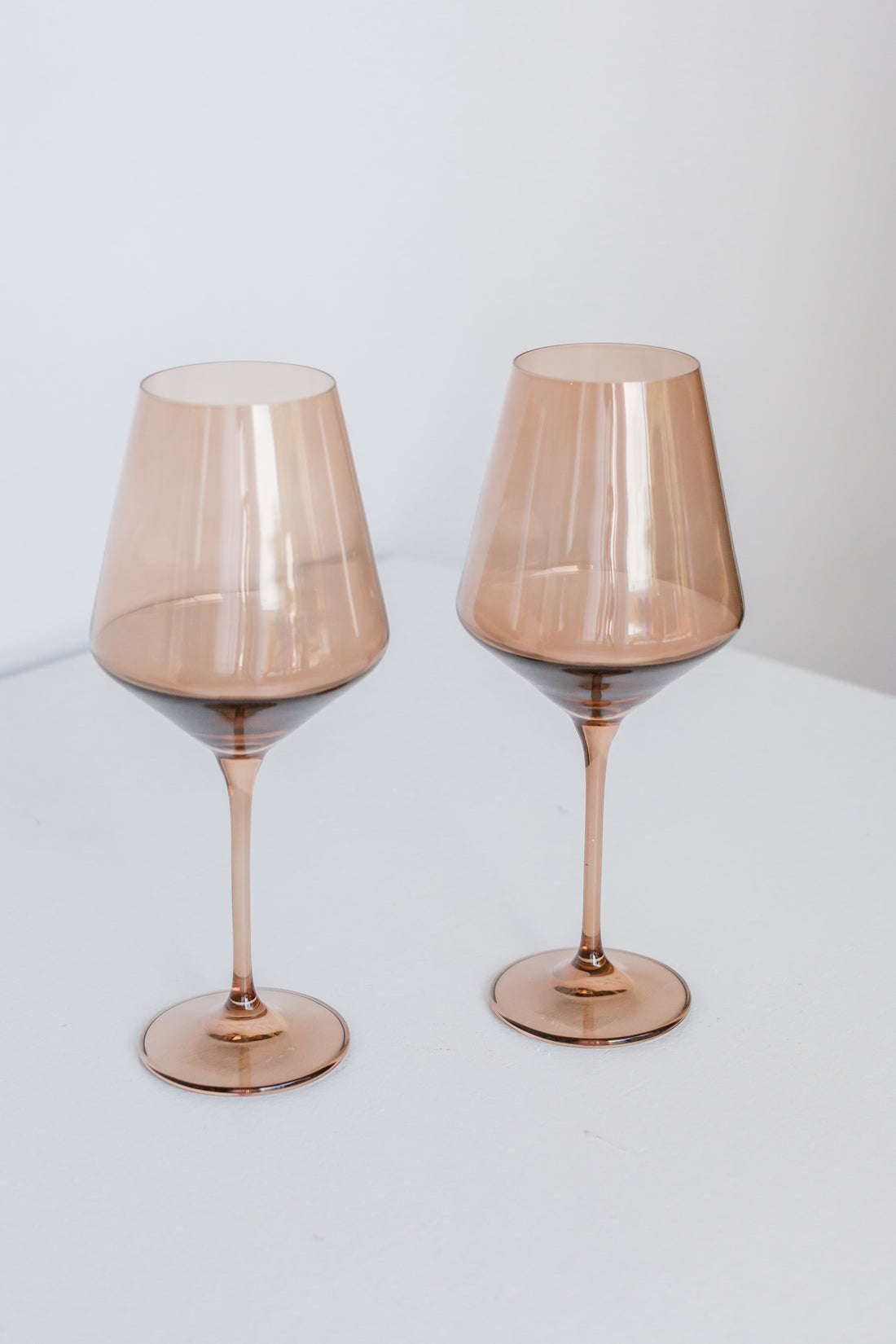Estelle Colored Wine Stemware - Set of 2 {Mocha Mousse (Our Amber Smoke)}